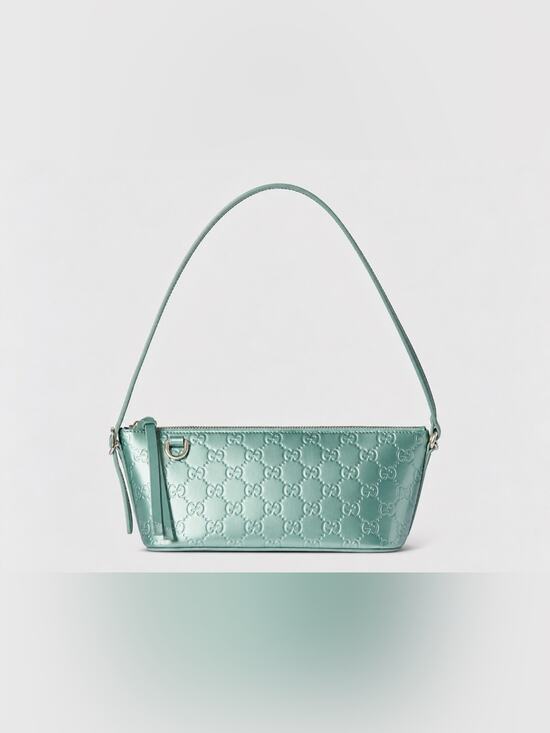 Gucci Handbags - Gucci GG Embossed Shoulder Bag Aqua Green